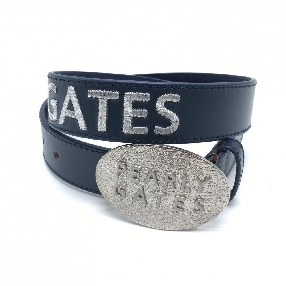 パーリーゲイツ トップ式ベルト ネイビー シルバー 30周年 シルバーロゴバックル レディース ゴルフウェア PEARLY GATES
