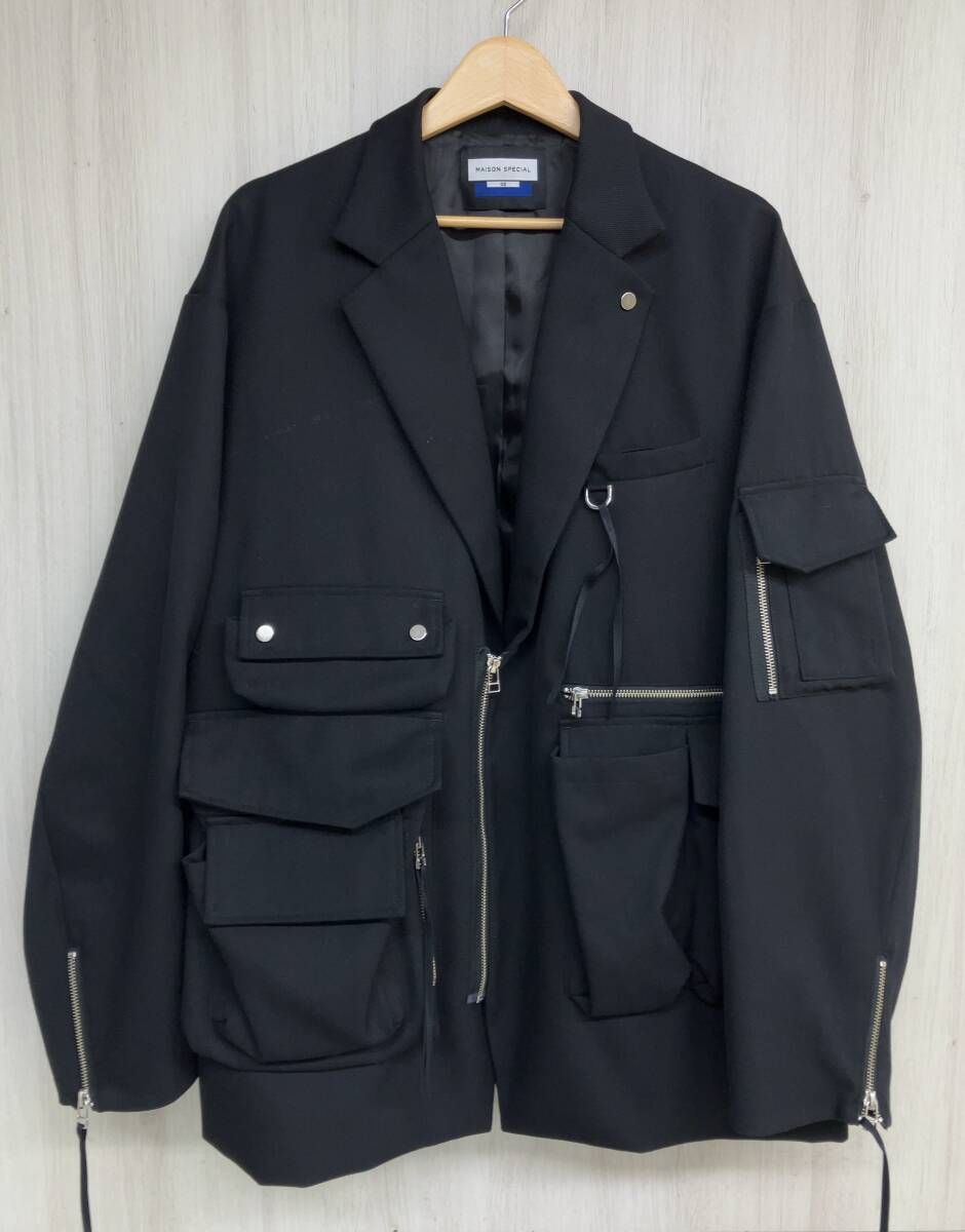 maison special メッシュテーラードジャケット ブラック maison special メッシュテーラードジャケット ブラック maison