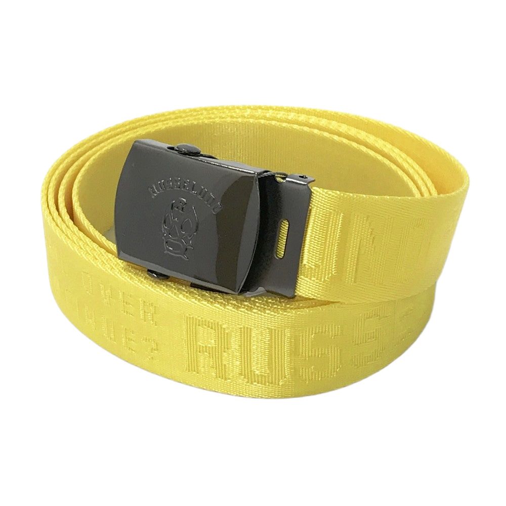 ラッセルノ ガチャ ベルト ロゴ柄 イエロー系 ゴルフウェア ストスト