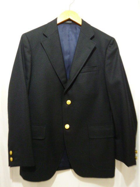 J.PRESS ジェイプレス EPPIN MERINO ペピンメリノ テーラードジャケット ウールジャケット 金ボタン ブレザー サイズ34 ネイビー メンズ