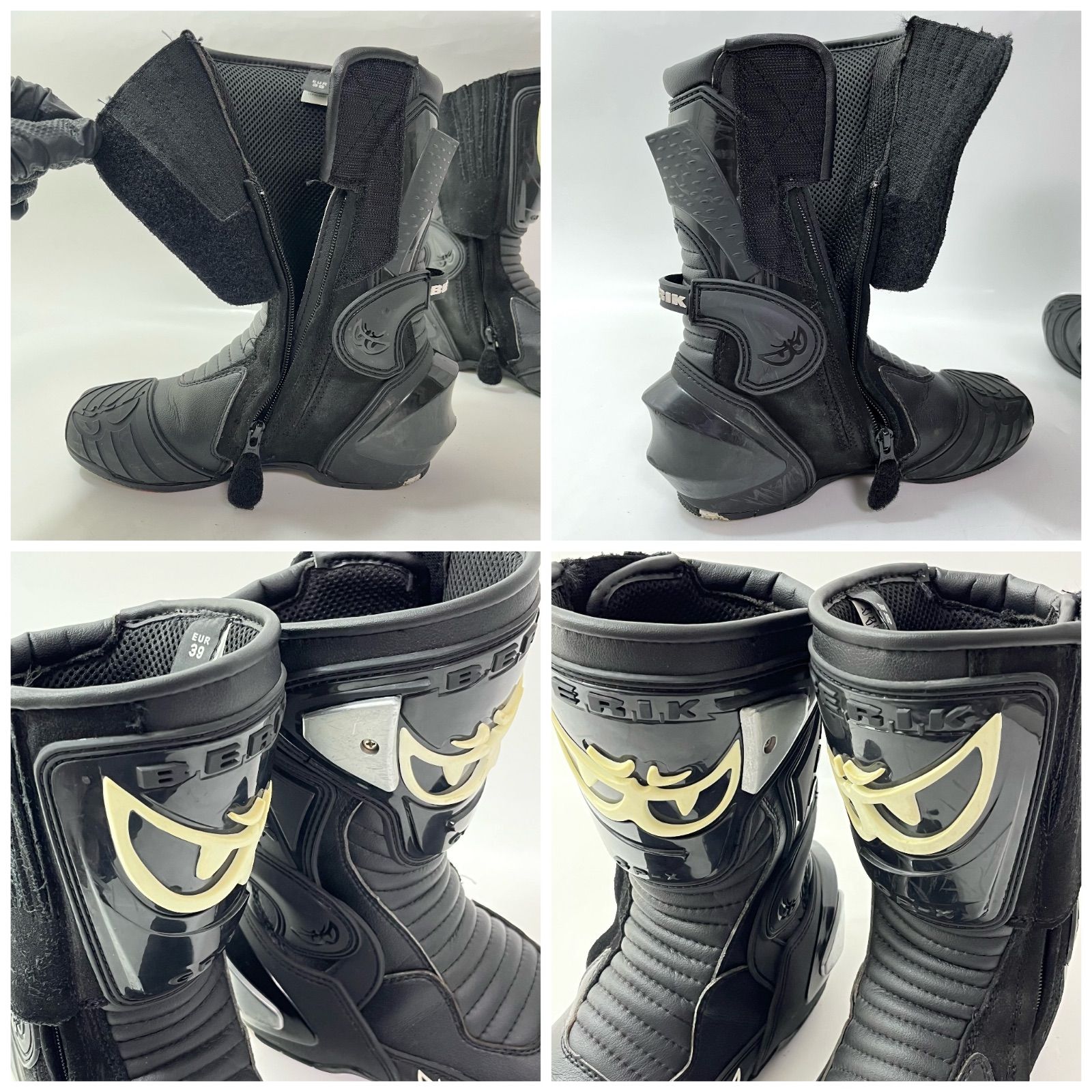 ち27) BERIK ベリック レーシングブーツ バイク用ブーツ 24cm (EUR39