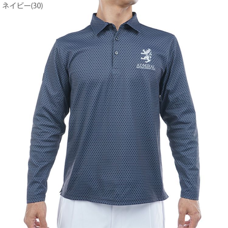 アドミラルゴルフ シャツ ポロシャツ メンズ 長袖 ストレッチ フリース
