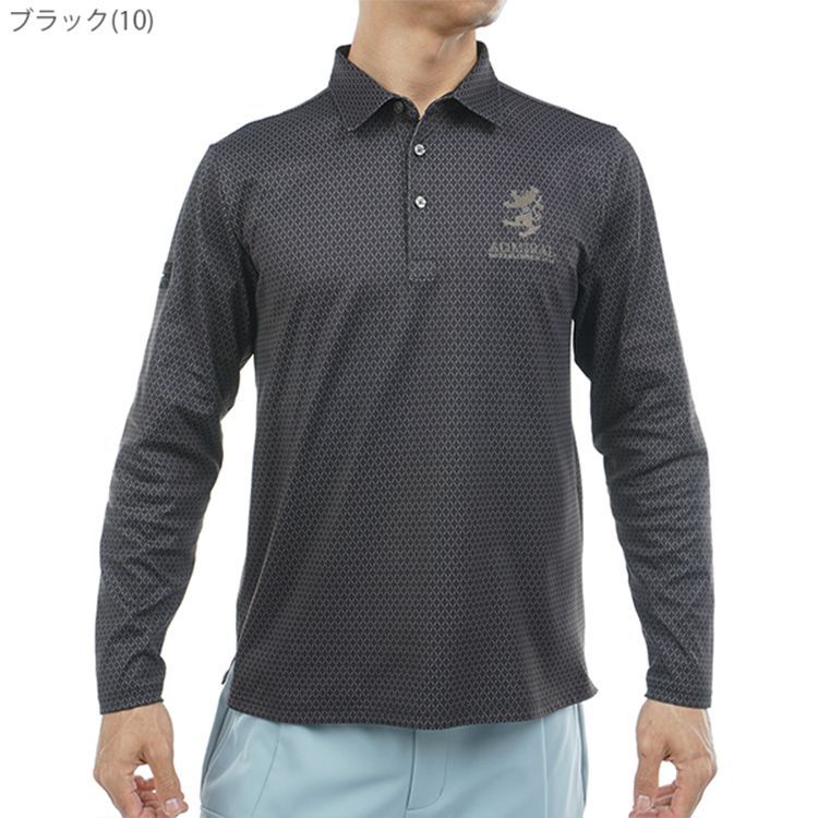 アドミラルゴルフ シャツ ポロシャツ メンズ 長袖 ストレッチ フリース