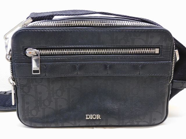 Dior ディオール オブリーク ギャラクシー メッセンジャーバッグ ショルダーバッグ レザー 黒 ブラック 7 K