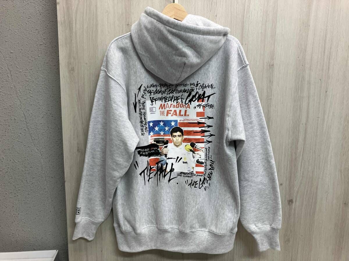 SOPH. ソフ サイズL バックプリントフーディー マラドーナ パーカーライトグレー 裏起毛