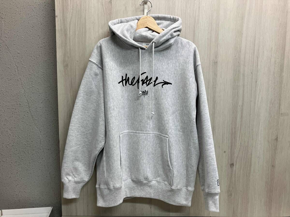 SOPH ソフ サイズL バックプリントフーディー マラドーナ パーカーライトグレー 裏起毛