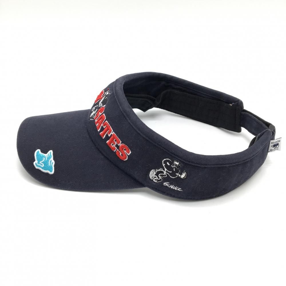 パーリーゲイツ×PEANUTS サンバイザー ネイビー×レッド スヌーピー