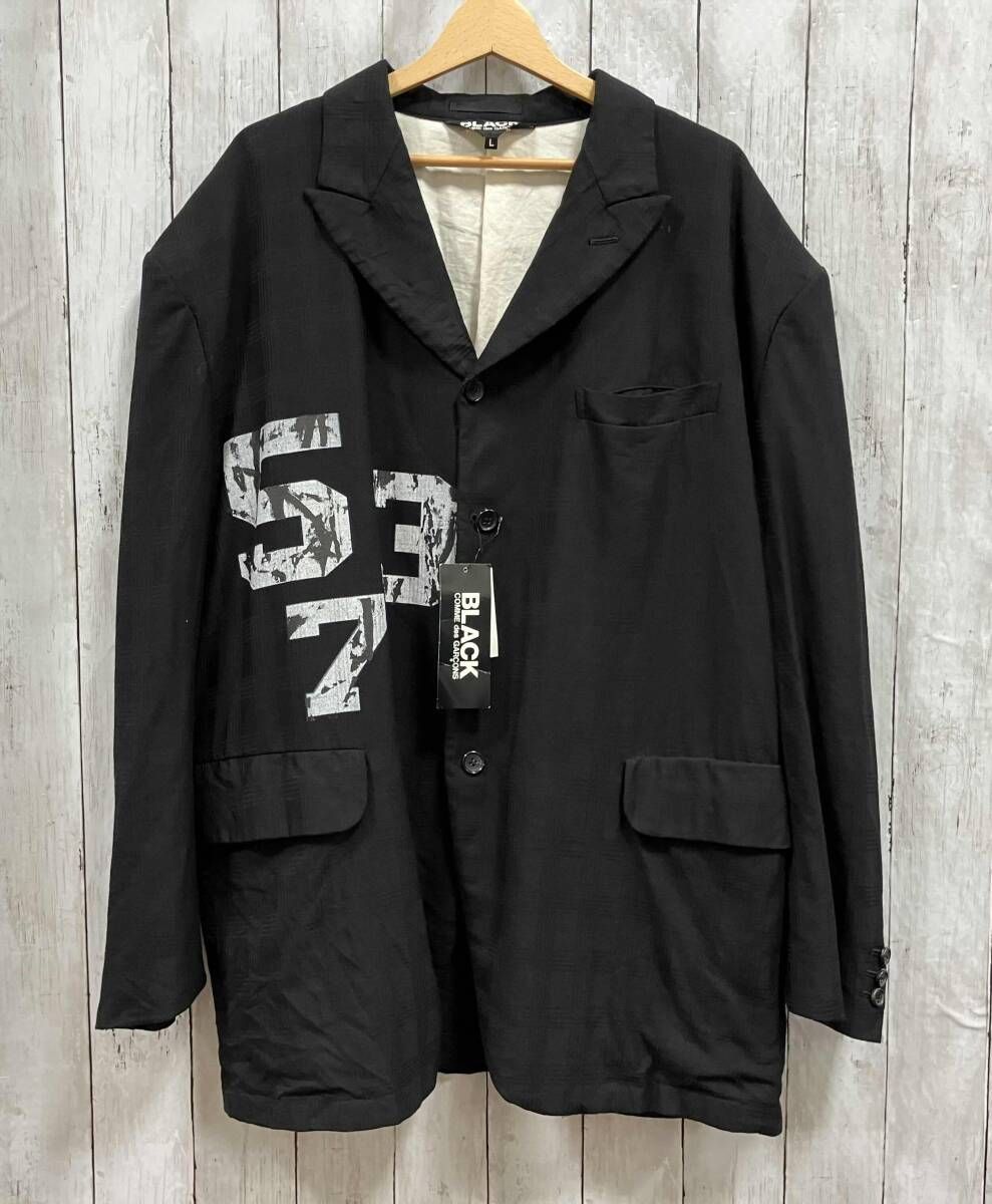 BLACK COMME des GARCONS テーラードジャケット 21 AW 1 H J 007 AD 2021 ウール ナンバープリント加工
