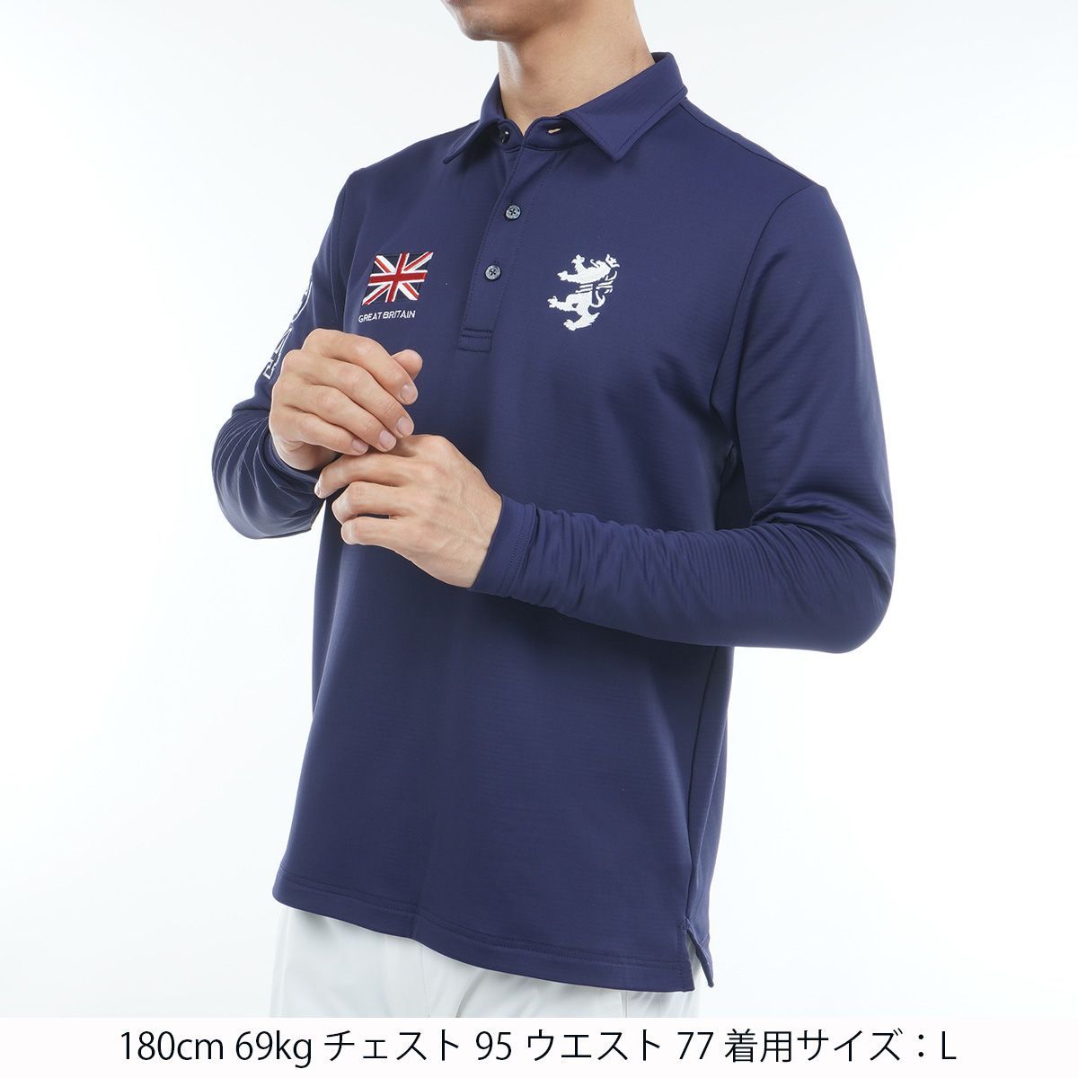 アドミラルゴルフ シャツ ポロシャツ メンズ 長袖 速ポカ ストレッチ