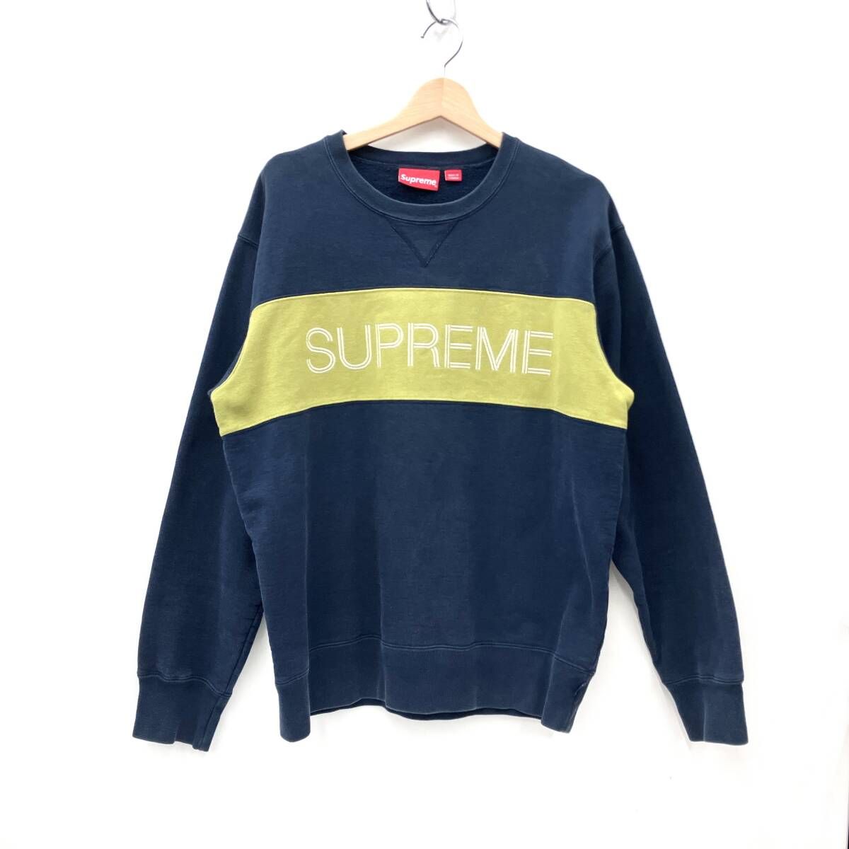 Supreme シュプリーム 17 AW Zig Zag Stitch Panel Crewneck スウェット サイズ L
