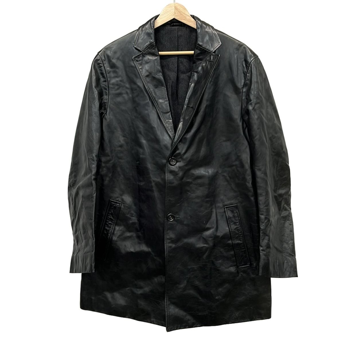 ジルサンダー ジャケット サイズ46 S メンズ 黒 春 秋物 レザー