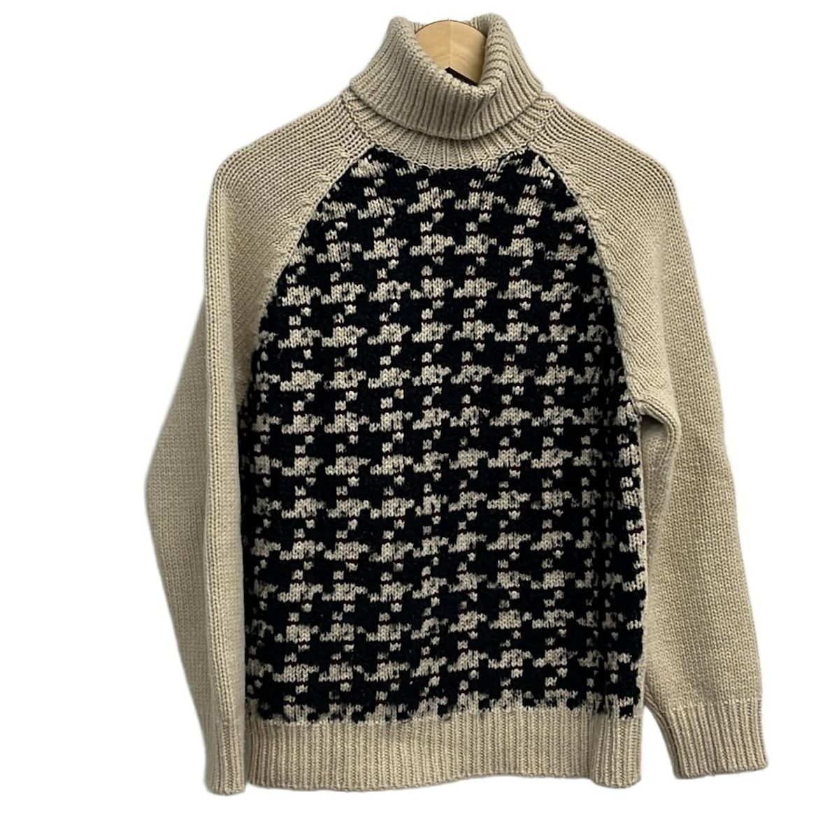 HERMES(エルメス) 長袖セーター サイズM メンズ - ベージュ×ダーク