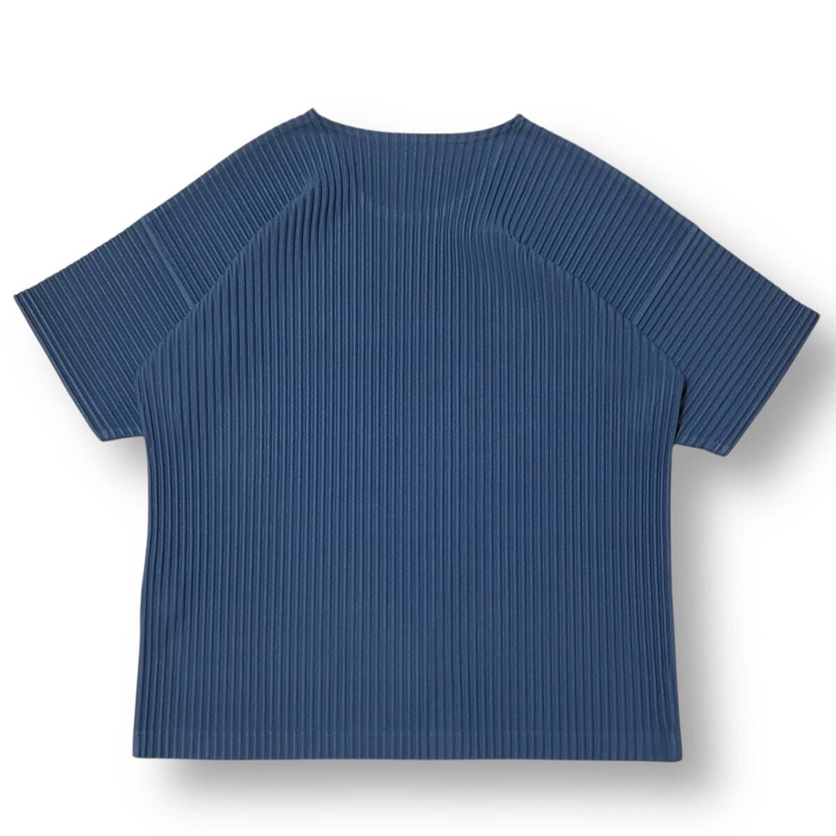 24 ss HOMME PLISSE ISSEY MIYAKE COLOR PLEATS TOP サイズ3 ブルー オムプリッセイッセイミヤケ