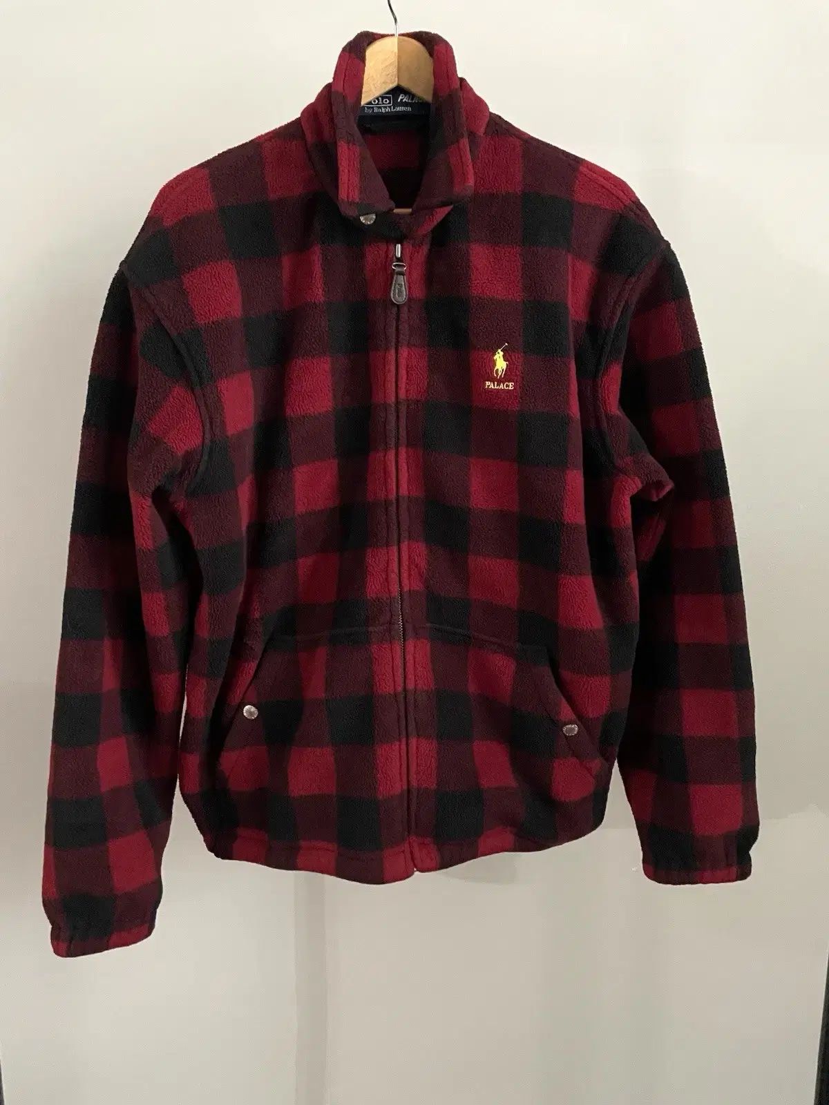 パレス x ポロ CHECK フリース ジャケット レッド