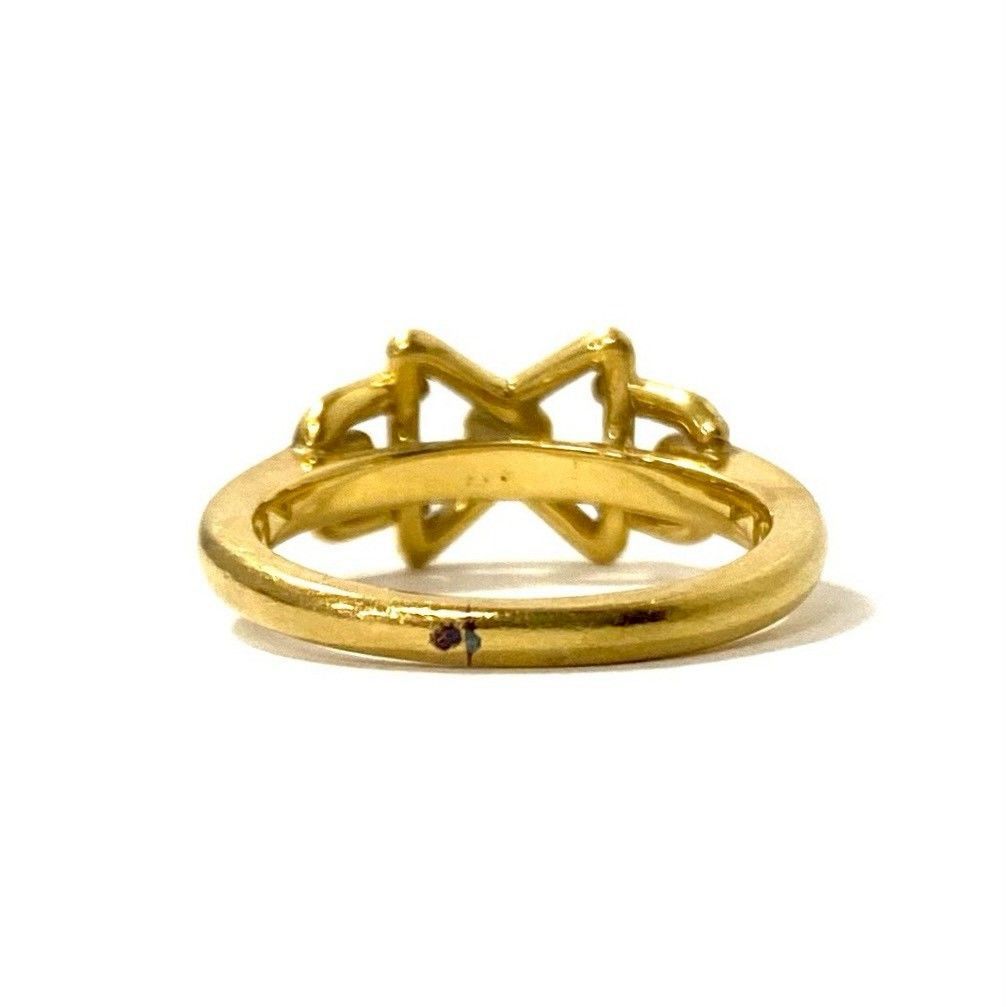 SJ【Dior】リボン モチーフ リング 750/K18 ゴールド/金 総重量約4.8g