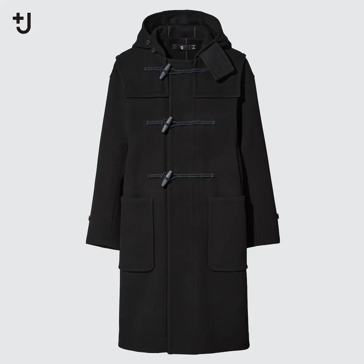 M UNIQLO - Jil Sander J ウールオーバーサイズダッフルコート ブラック