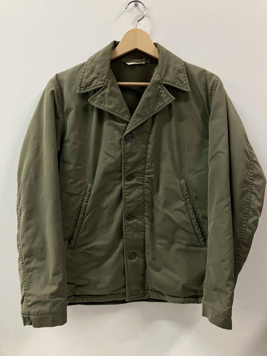 US NAVY N 4 デッキジャケット カーキ CONMARジップ 40 s ミリタリー 古着 ファスナー