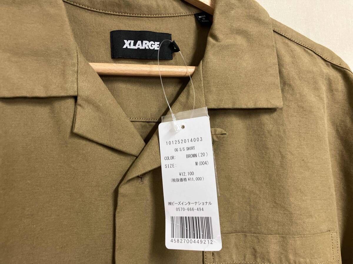 X-LARGE OG S SHIRT エクストララージ オージー ショートスリーブ シャツ 刺繍 コットン サイズM カーキ 限定デザイン その他 