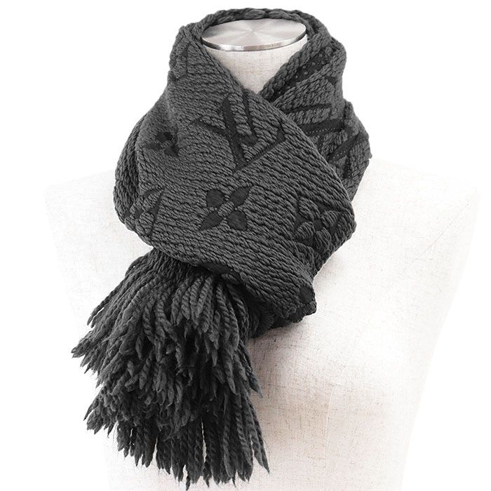 美品】LOUIS VUITTON ルイ・ヴィトン マフラー エシャルプ・ロゴマニア