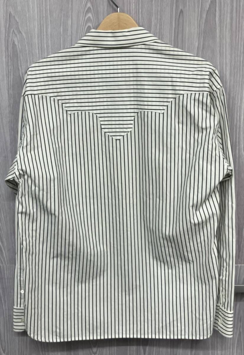 ホワイト TOGA トーガ TV 71-FJ 310 studs western shirt 44 長袖シャツ ストライプ柄