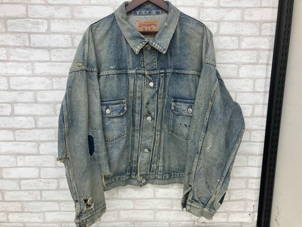 SAINT MICHAEL SM A 23 0000 C 17 AW BJ_DENIM JKT DAMAGE セントマイケル メンズ サイズ42 デニムジャケット ジージャン