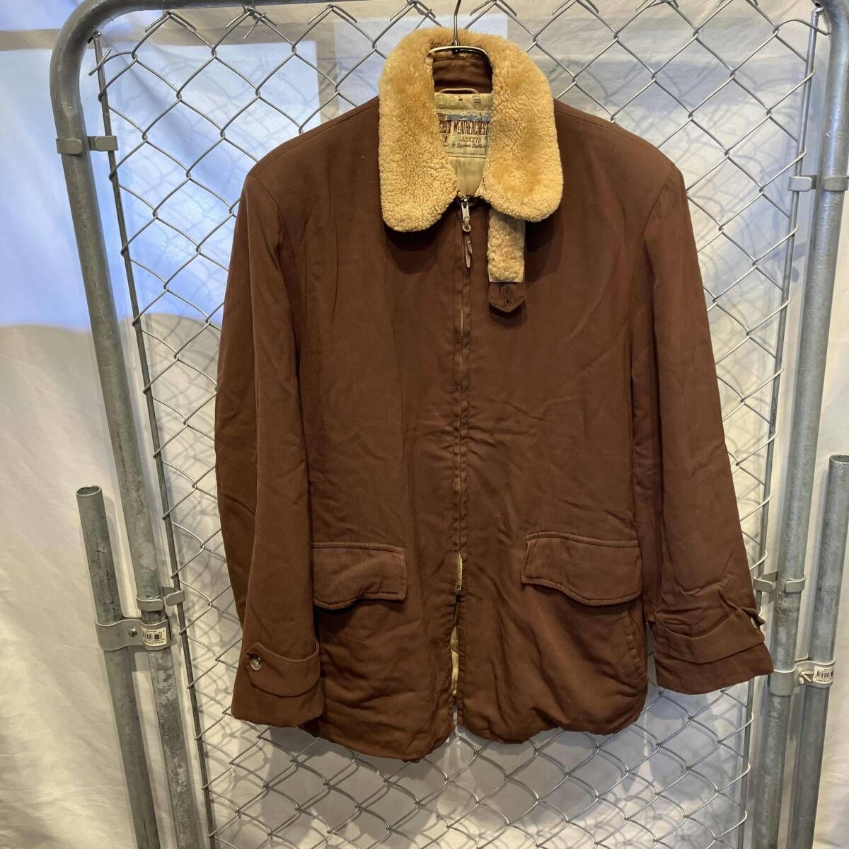 50 s WEATHERCREST ボアギャバジンジャケット その他ジャケット ブラウン ウェザークレスト