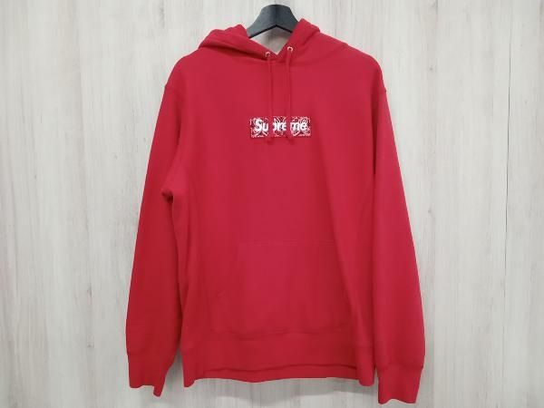 Supreme シュプリーム 19 FW Bandana box logo hoodie パーカー プルオーバー 裏起毛 レッド Mサイズ