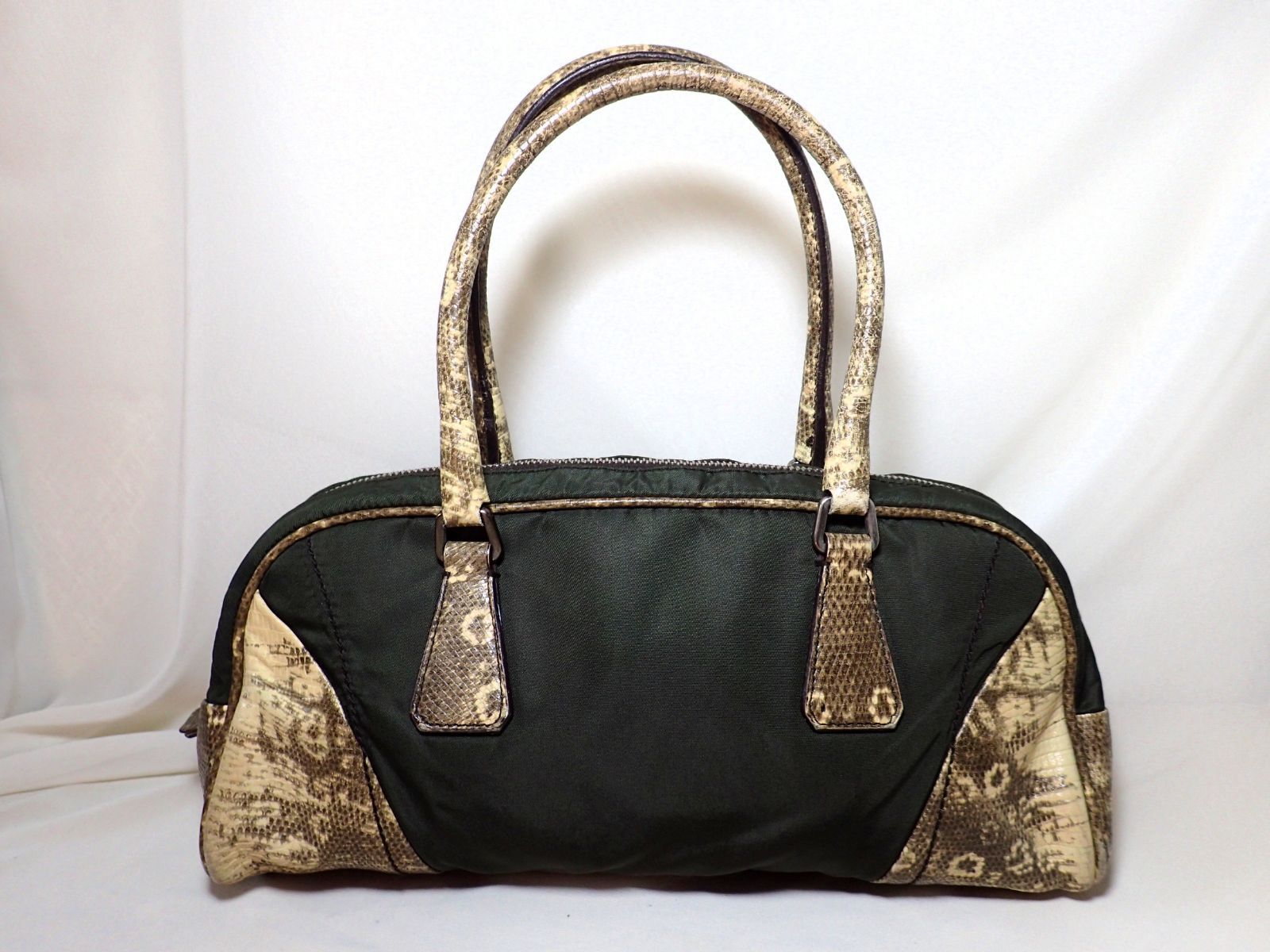 PRADAプラダ ミニボストンバッグ ハンドバッグ 三角プレート ナイロン