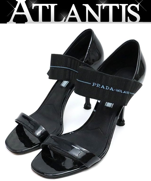 広尾店】プラダ PRADA ストラップサンダル エナメルレザー パテント