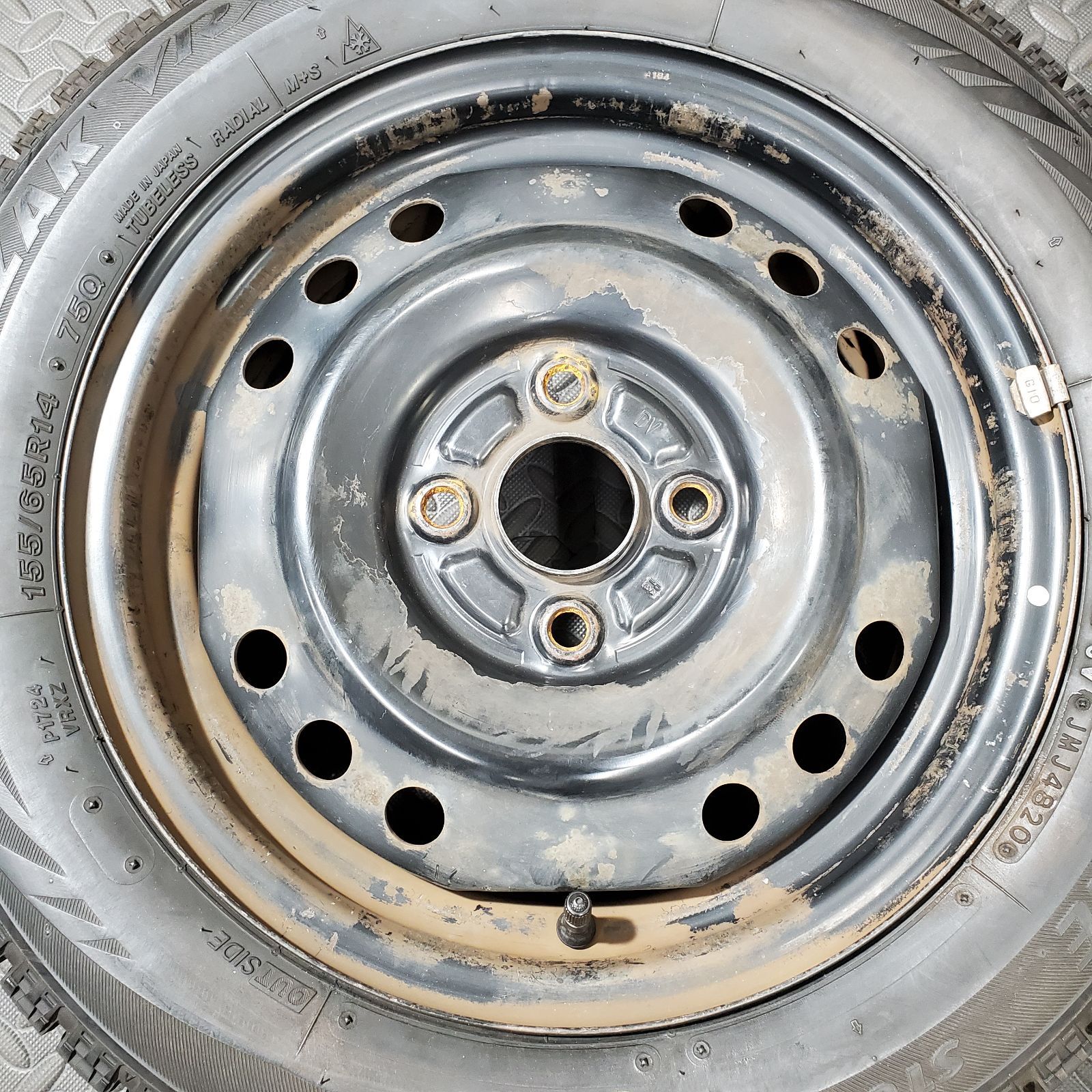 20年製 155 65 R 14 ブリヂストン VRX ダイハツ タント ムーヴ ミラ コンテ スタッドレスタイヤ 冬タイヤ 1263