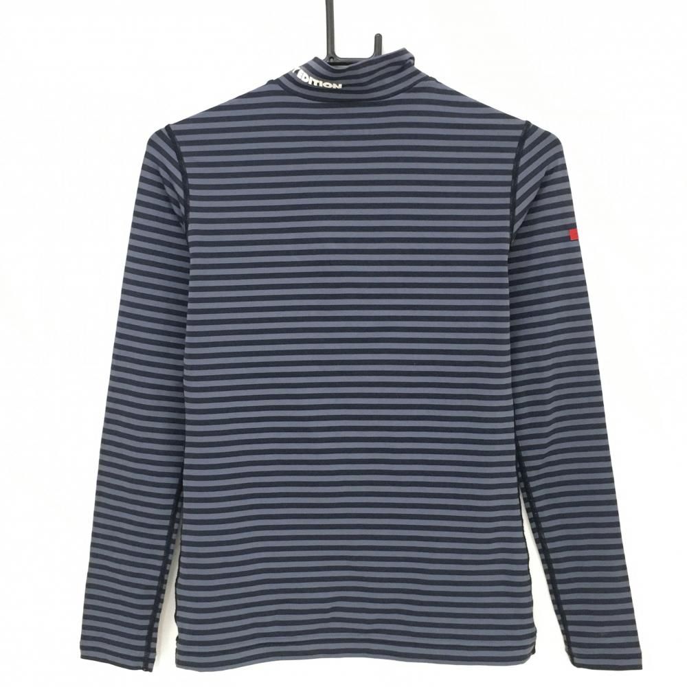 マスターバニー 長袖ハイネックシャツ グレー×黒 ボーダー レディース