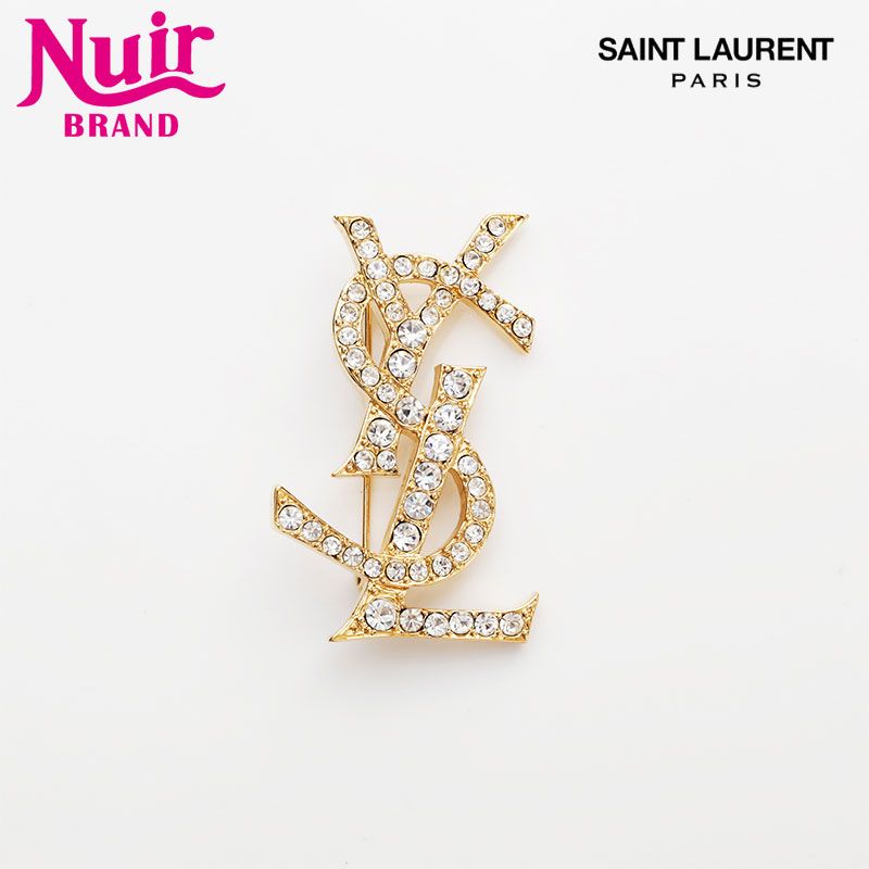 YVES SAINT LAURENT イヴ・サンローラン ブローチ YSL ロゴ ライン YVES SAINT LAURENT イヴ・サンローラン ブローチ YSL ロゴ ライン
