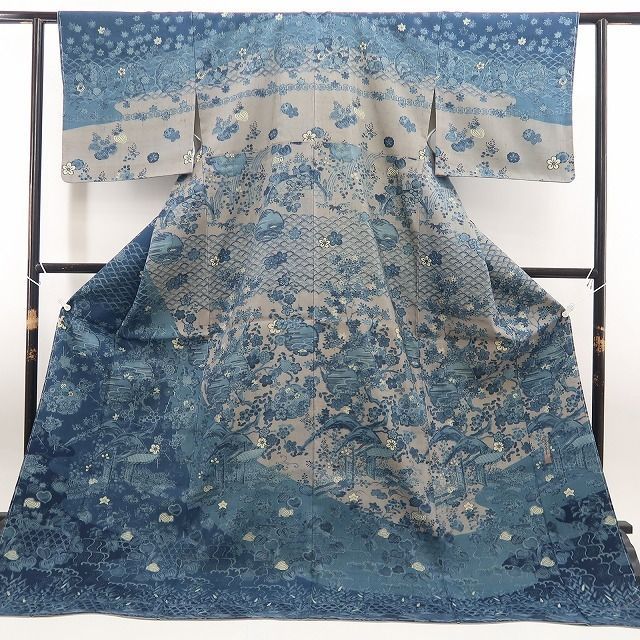 ❁tomihisa❁新品 前田仁仙 落款 着物 正絹 仕付け糸付“素敵な非日常