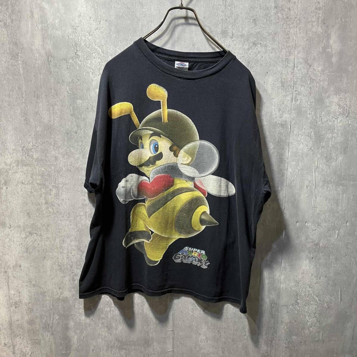 古着 ANIME TEE DELTA SUPER MARIO GALAXY サイズL ブラック アニメTシャツ