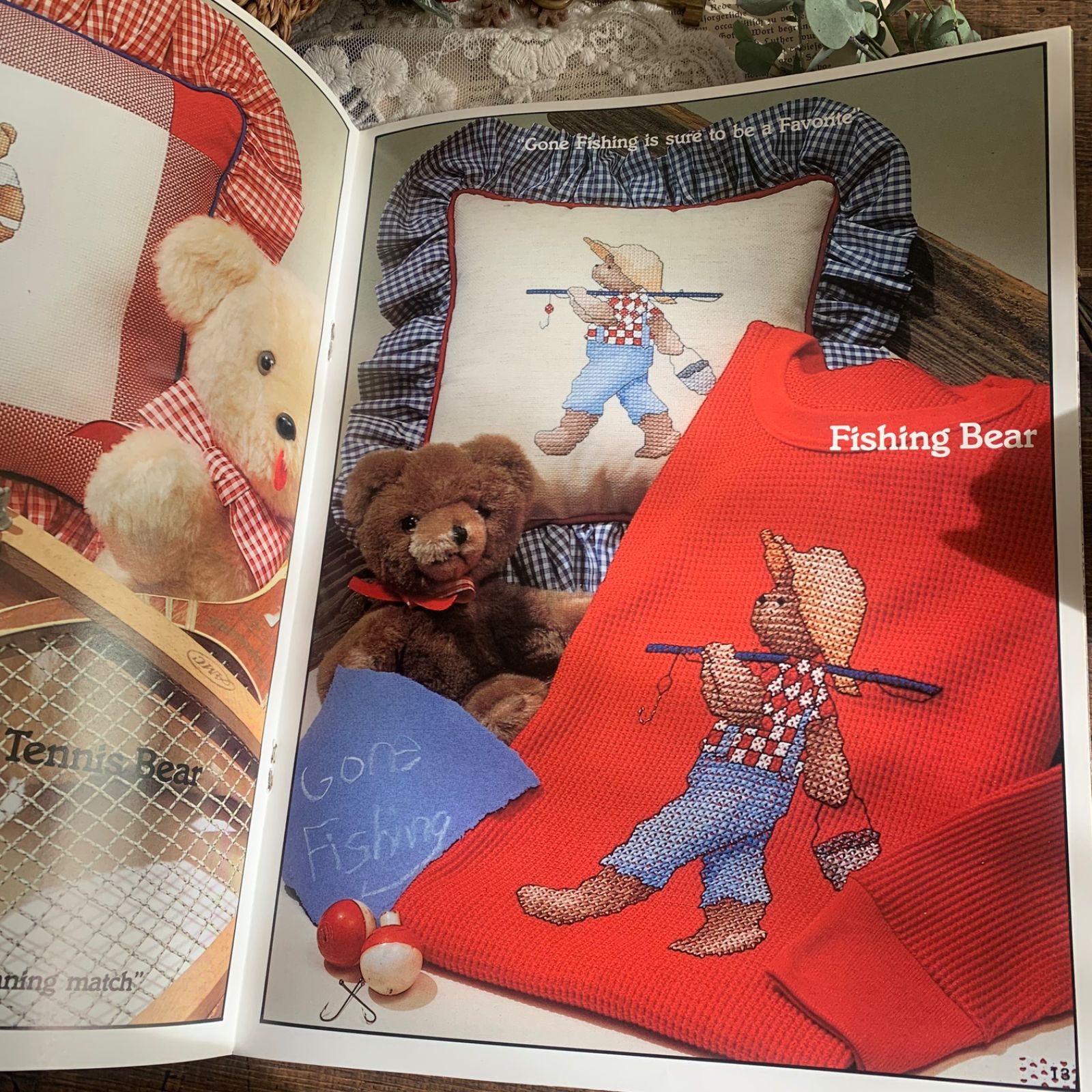海外 ヴィンテージ 刺繍図案 洋書 ALL-AMERICAN BEARS 1985年
