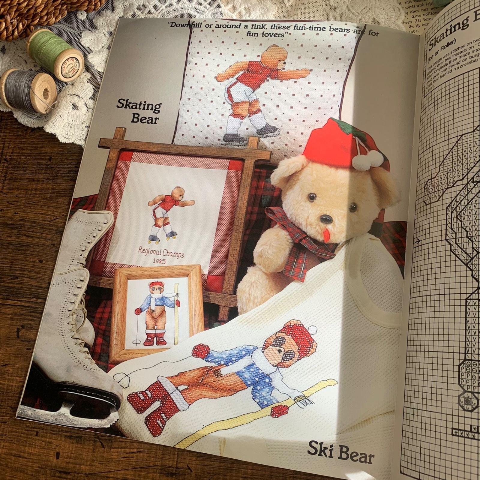 海外 ヴィンテージ 刺繍図案 洋書 ALL-AMERICAN BEARS 1985年