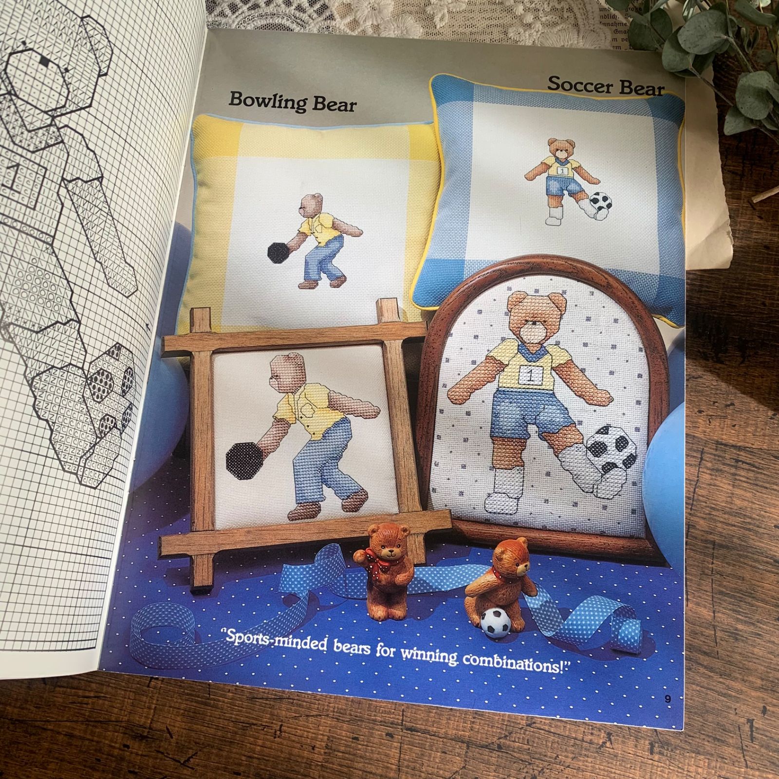 海外 ヴィンテージ 刺繍図案 洋書 ALL-AMERICAN BEARS 1985年