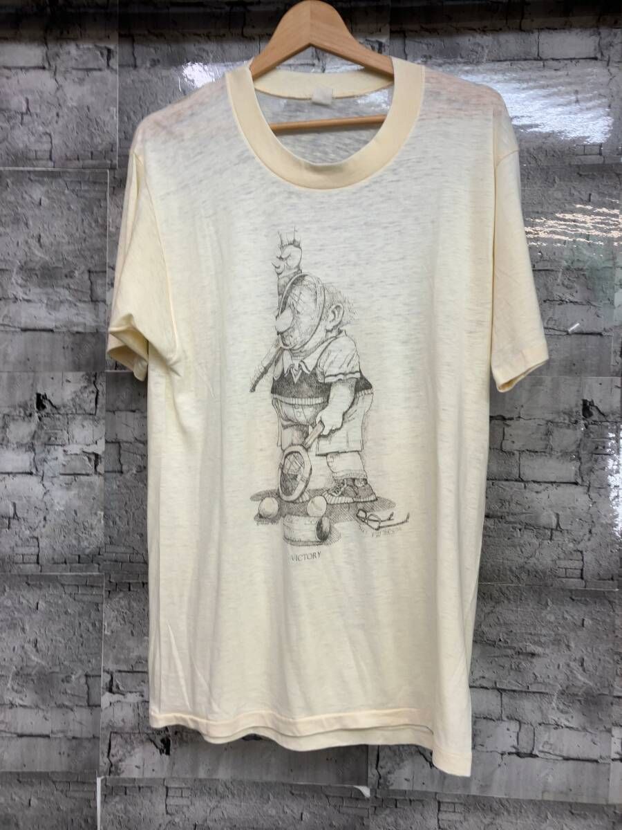 古着 GARY PATERSON タグ 半袖Tシャツ クリーム色