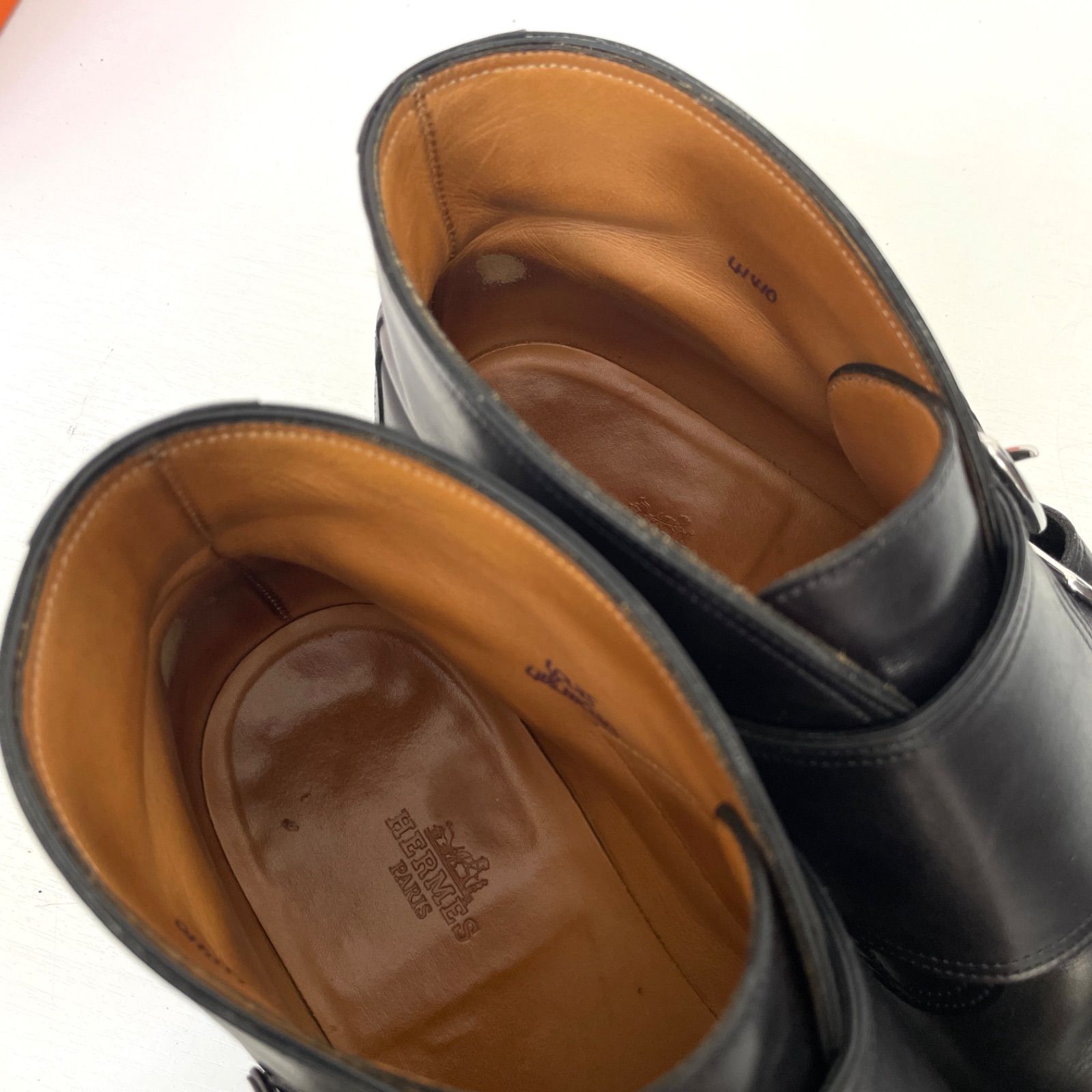 HERMES エルメス ジョンロブ製 LOUIS アンティーク カーフ ダブル