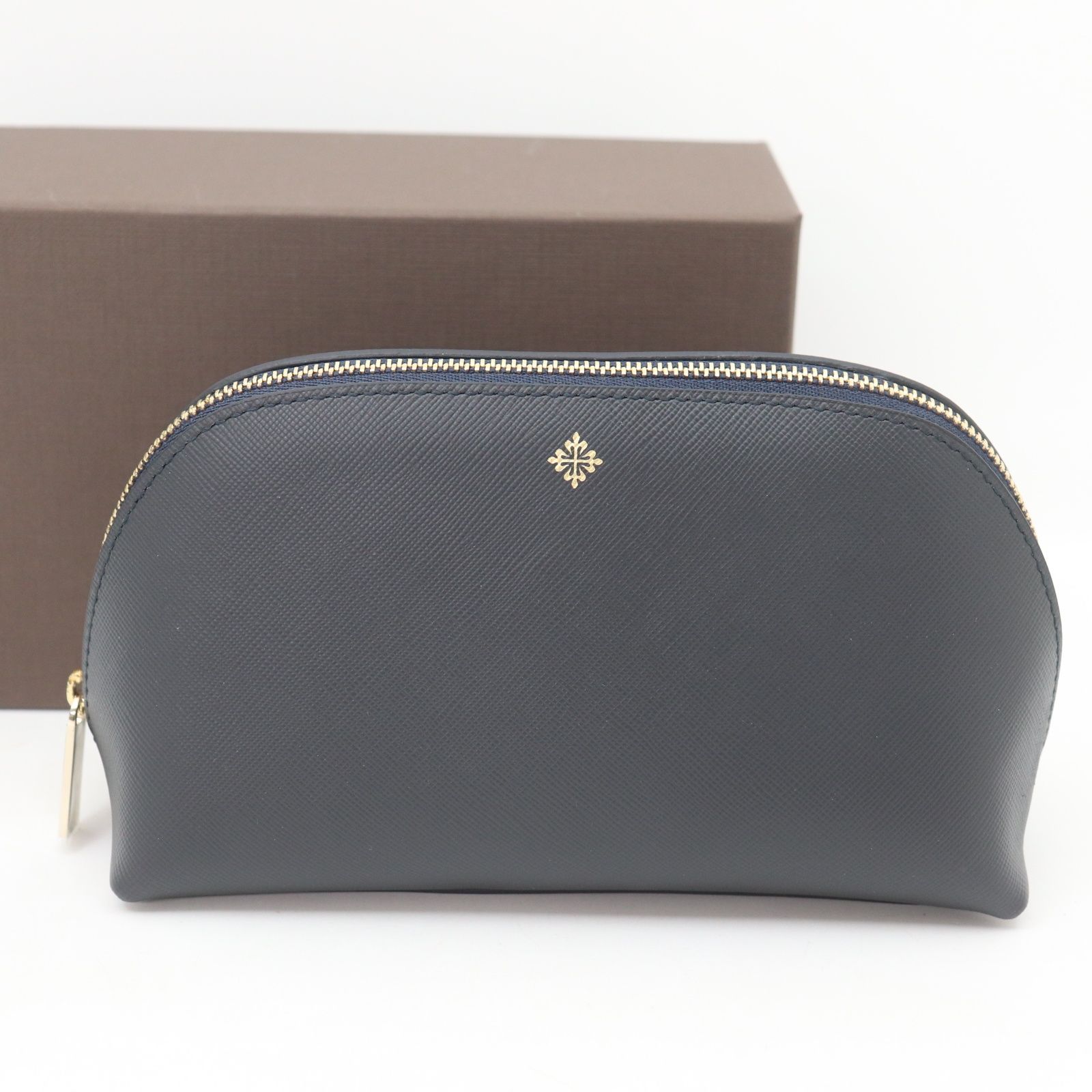 PATEK PHILIPPE パテックフィリップ ポーチ ネイビー マーク レザー ファスナー 箱