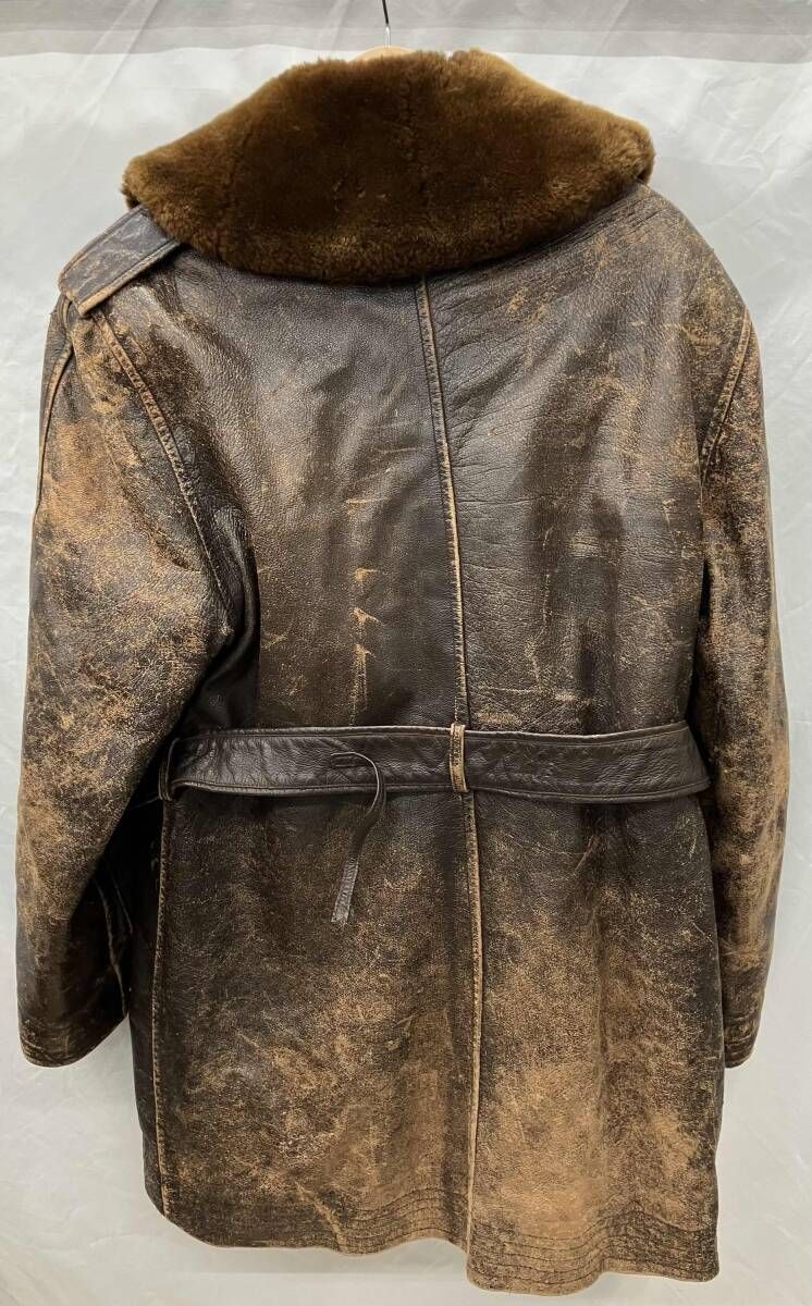 US.NAVY ユーエス ネイビー 40 s M-69 F レザーコート ダークブラウン サイズ不明