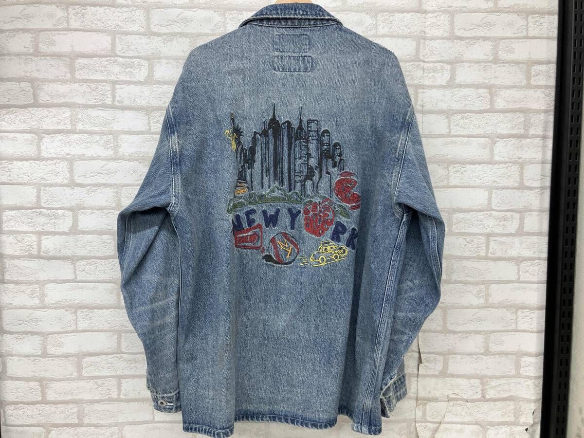 AVIREX × OVERALL アヴィレックス ユニバーサルオーバーオール デニムジャケット ブルー メンズ XL