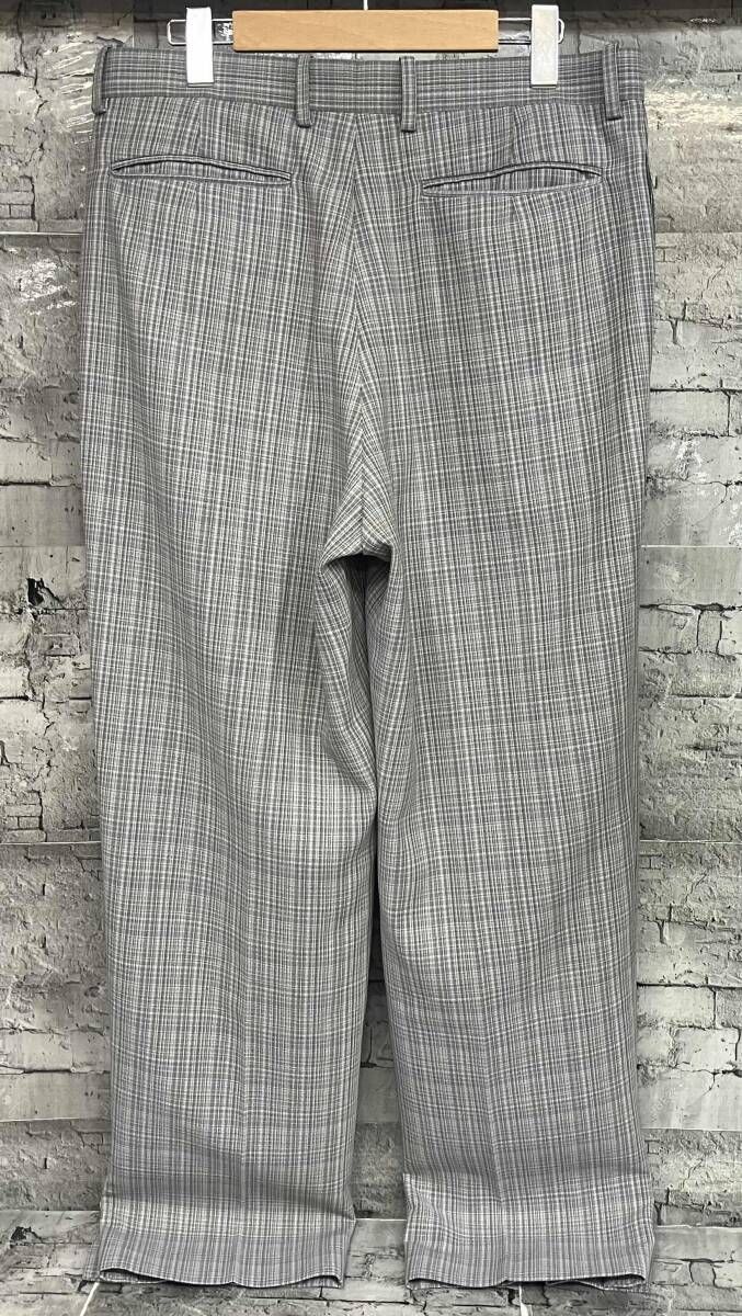 AURALEE オーラリー 20 SS HARD TWIST WOOL DOUBLE FACE ウールスラックス チェックパンツ サイズ5 グレー