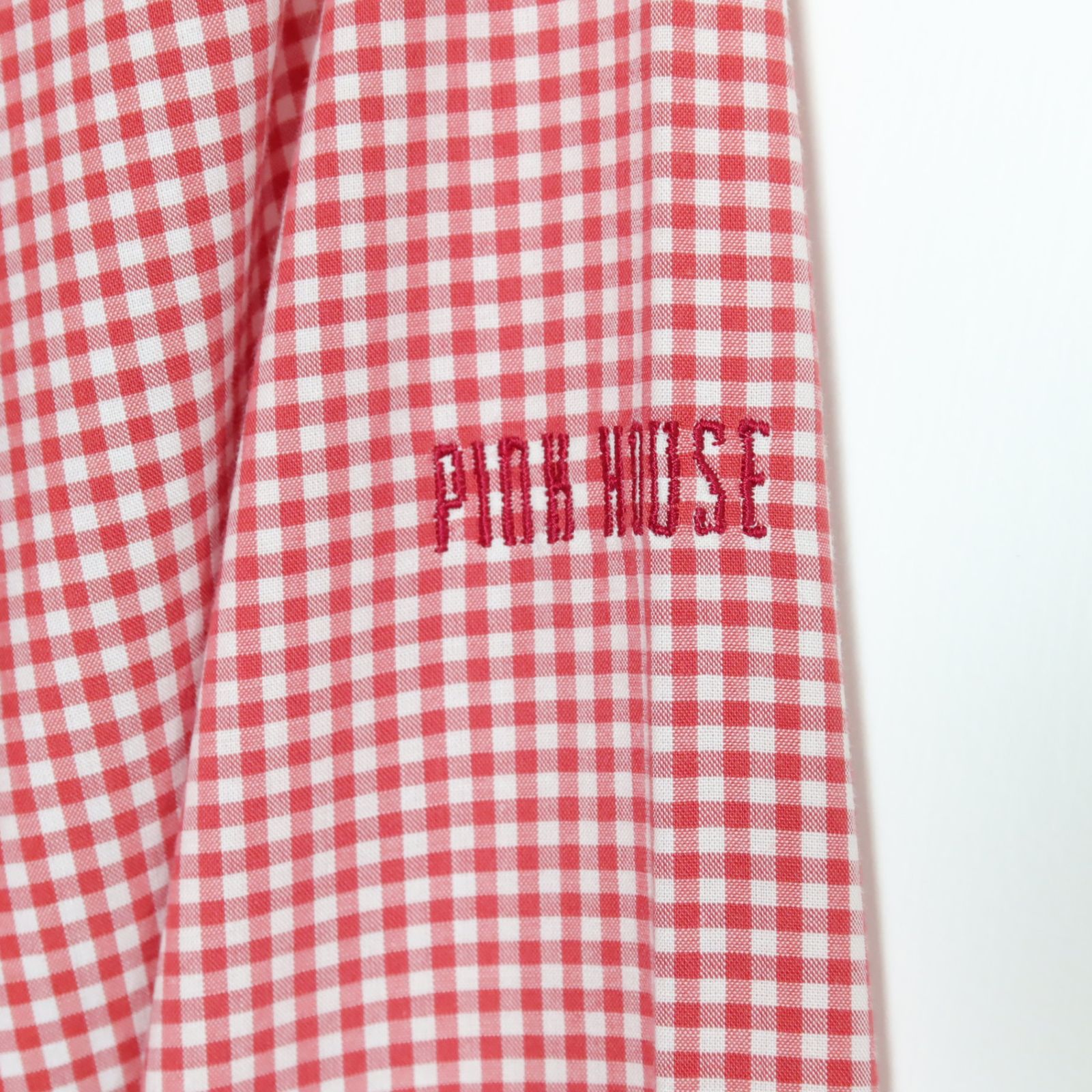 ピンクハウス☆フード付きブラウス 赤系 ギンガムチェック柄 薄手