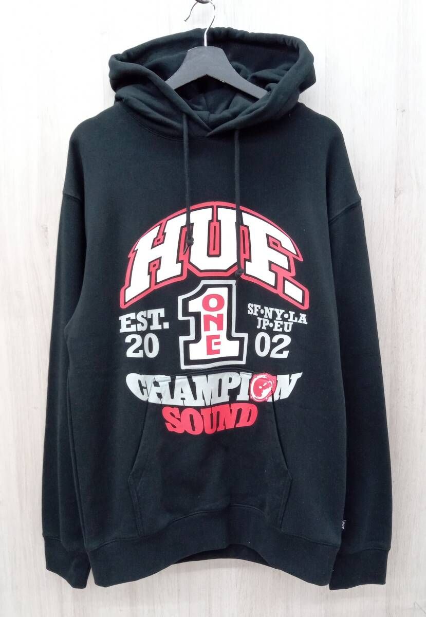 HUF ハフ パーカー CHAMPION SOUND HOODIE ブラック Mサイズ