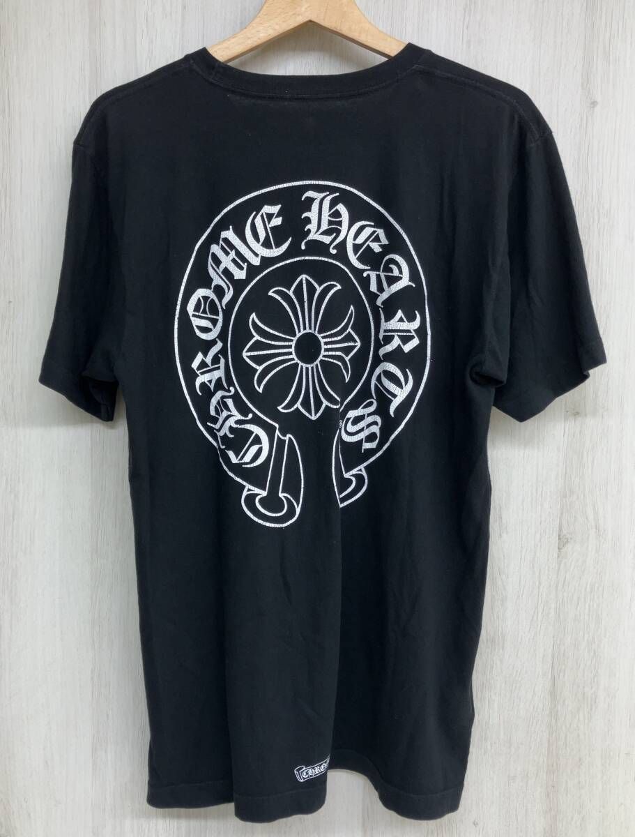 CHROME HEARTS クロムハーツ 半袖Tシャツ クルーネック 胸元ロゴ 762 ブラック 黒 綿 米国製 メンズ M
