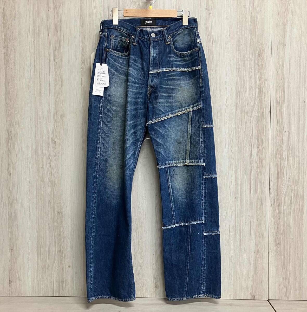 FULLCOUNT フルカウント MYNE マイン Switching Denim Pants ボタンフライ デニムパンツ ジーンズ Sサイズ インディゴブルー