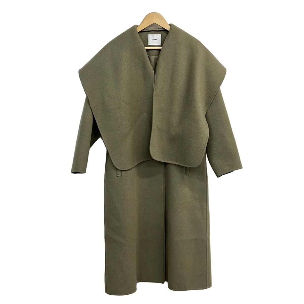 COEL コエル Pコート サイズ38 M レディース カーキ 長袖 ロング丈 春 秋