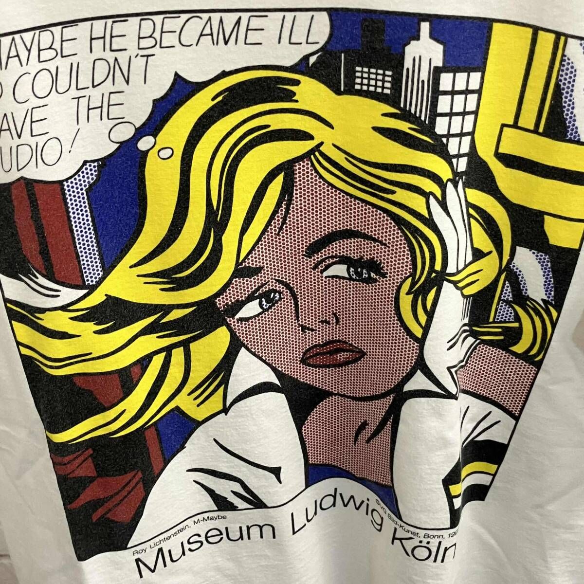 Roy Lichtenstein ロイ リキテンスタイン 90 s ル トヴィヒ美術館 ポップア ト 古着 半袖Tシャツ 表記サイズM ホワイト