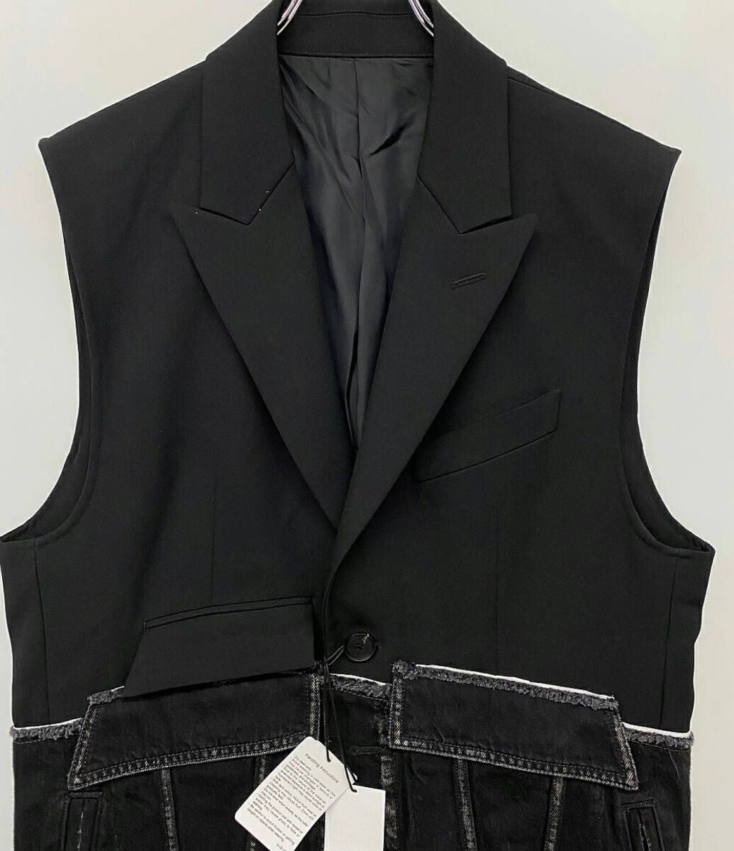 古着 リメイク shirt docking tailored vest 2af3d2058f584a74a32fcbfb67acdb
